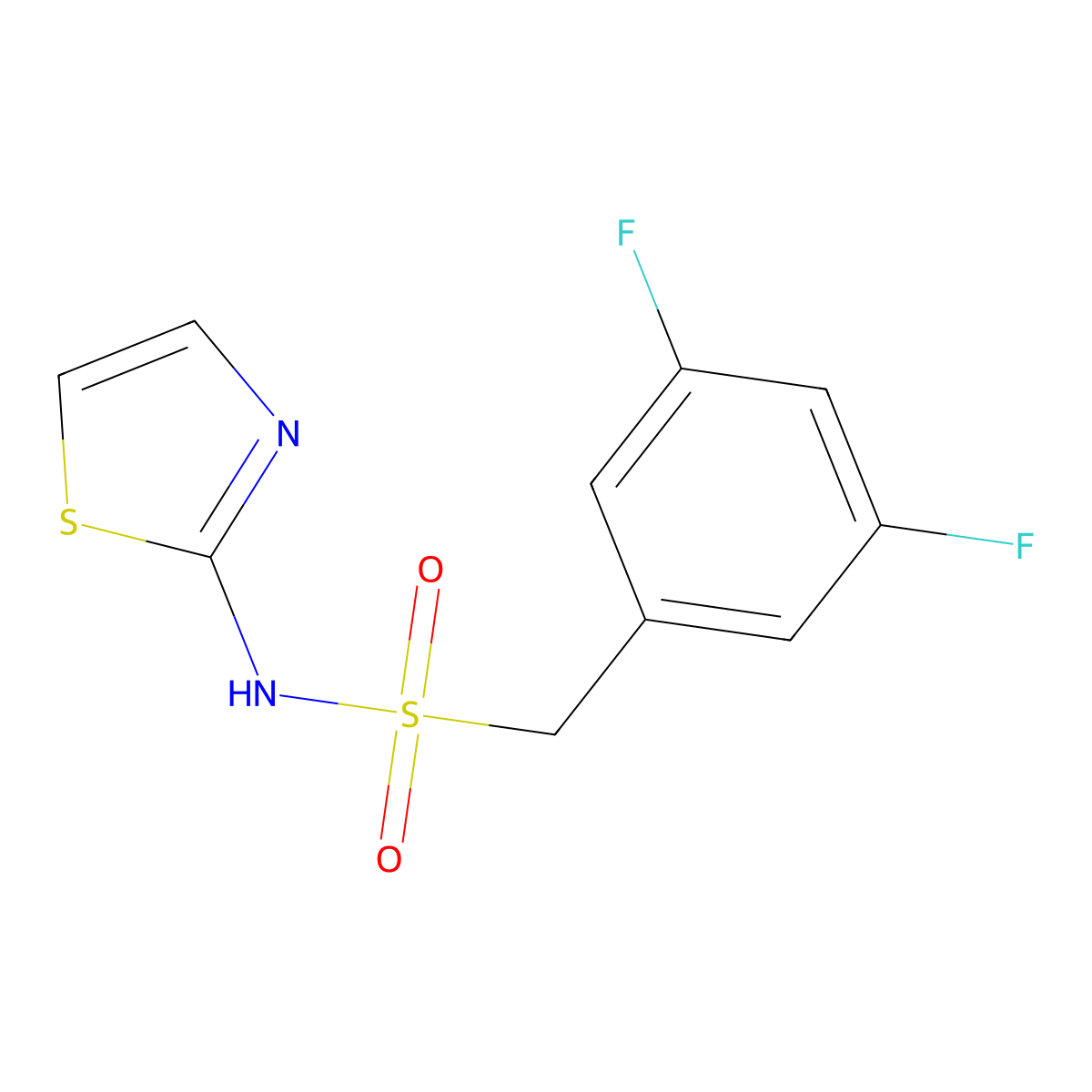 1-(3,5-Difluorophenyl)-N-(1,3-thiazol-2-yl)methanesulfonamide molecular structure, CAS 2330377-94-9