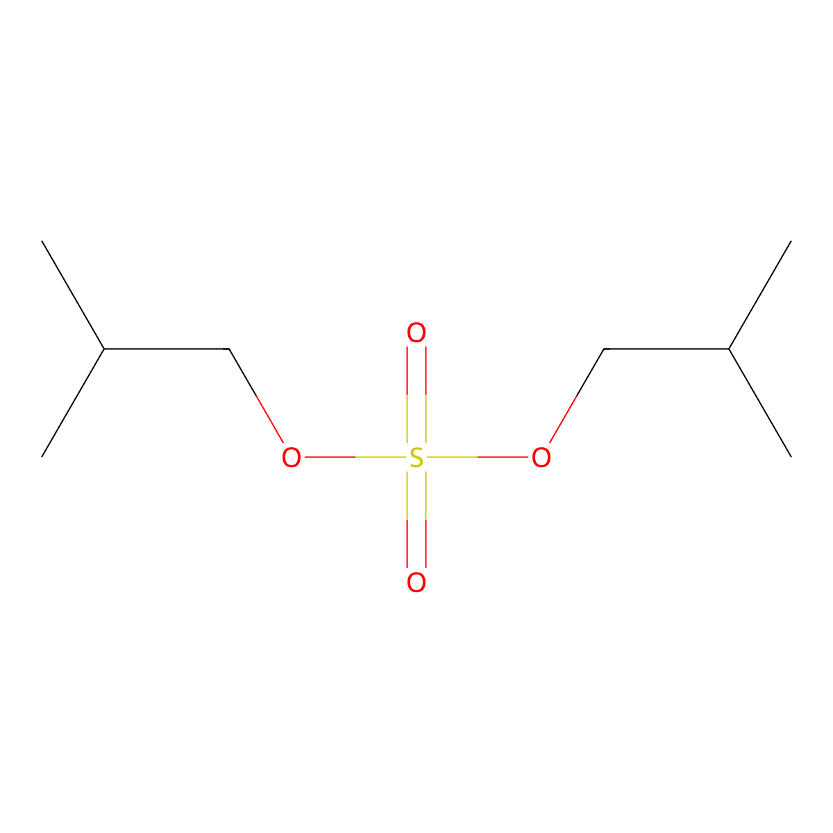 Bis(2-methylpropyl) sulfate molecular structure, CAS 23304-40-7