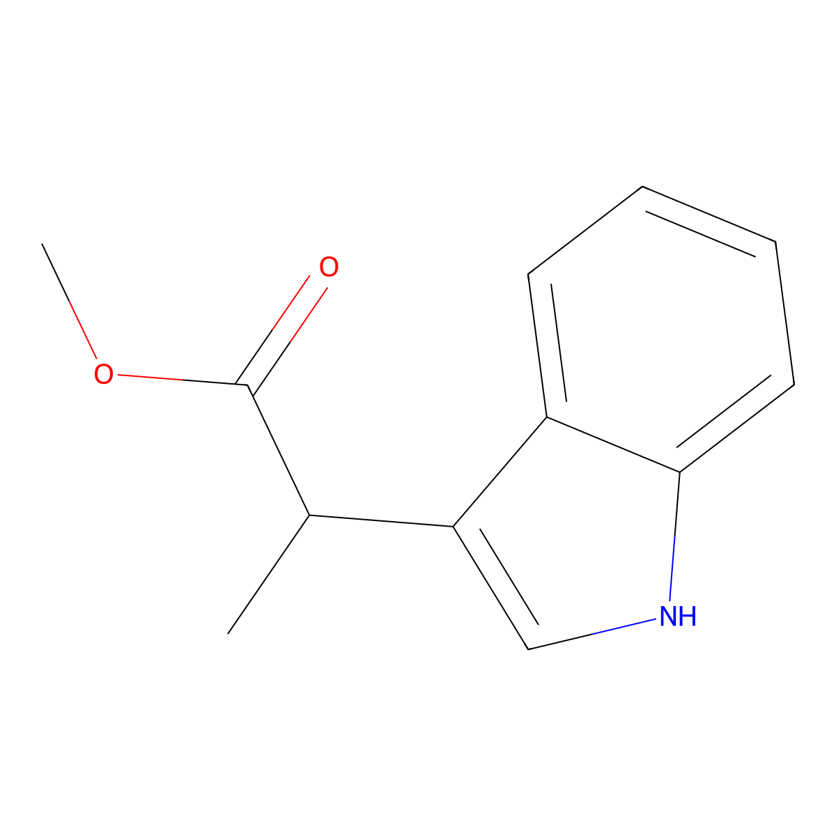 methyl 2-(1H-indol-3-yl)propanoate molecular structure, CAS 23304-43-0