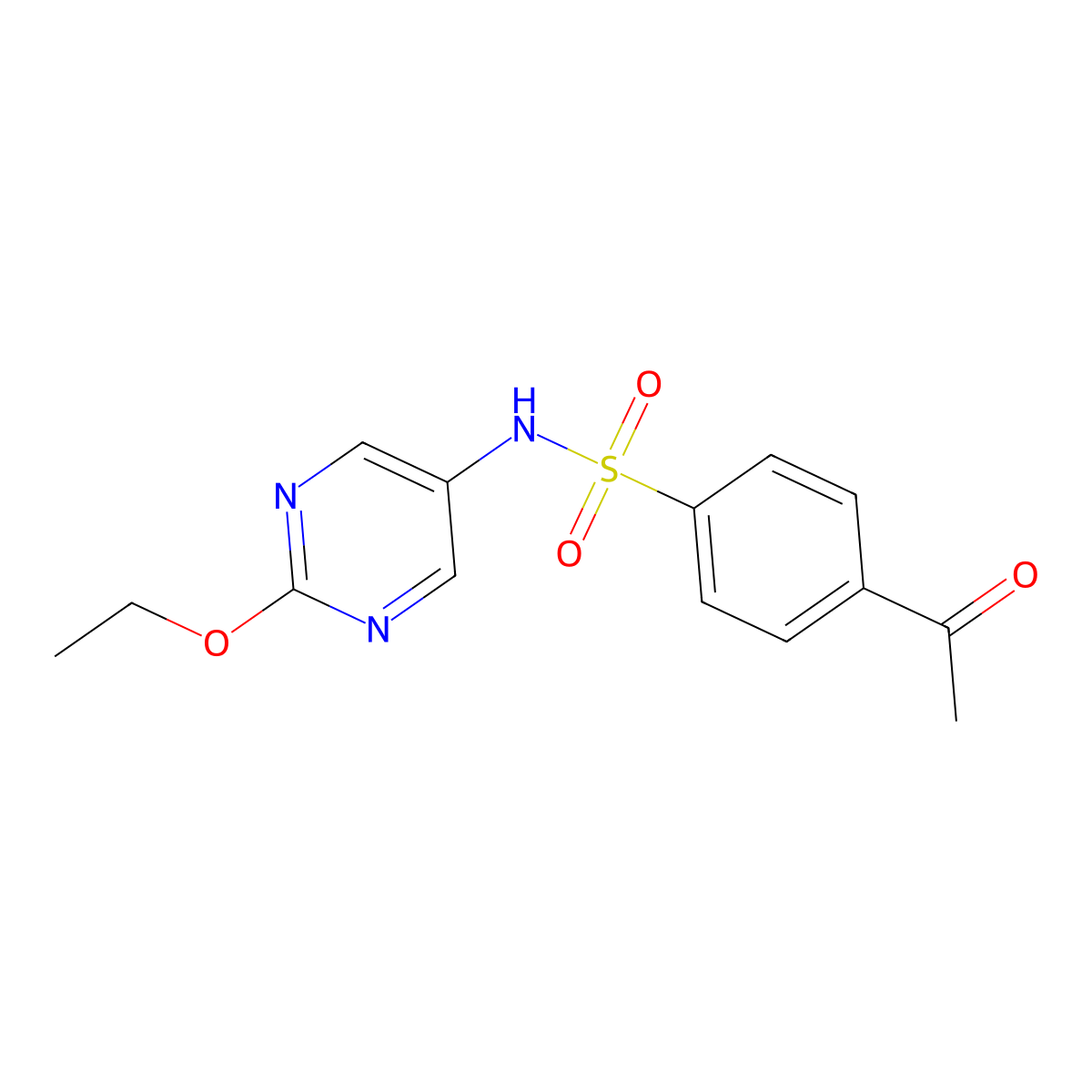 4-acetyl-N-(2-ethoxypyrimidin-5-yl)benzene-1-sulfonamide molecular structure, CAS 2330439-64-8