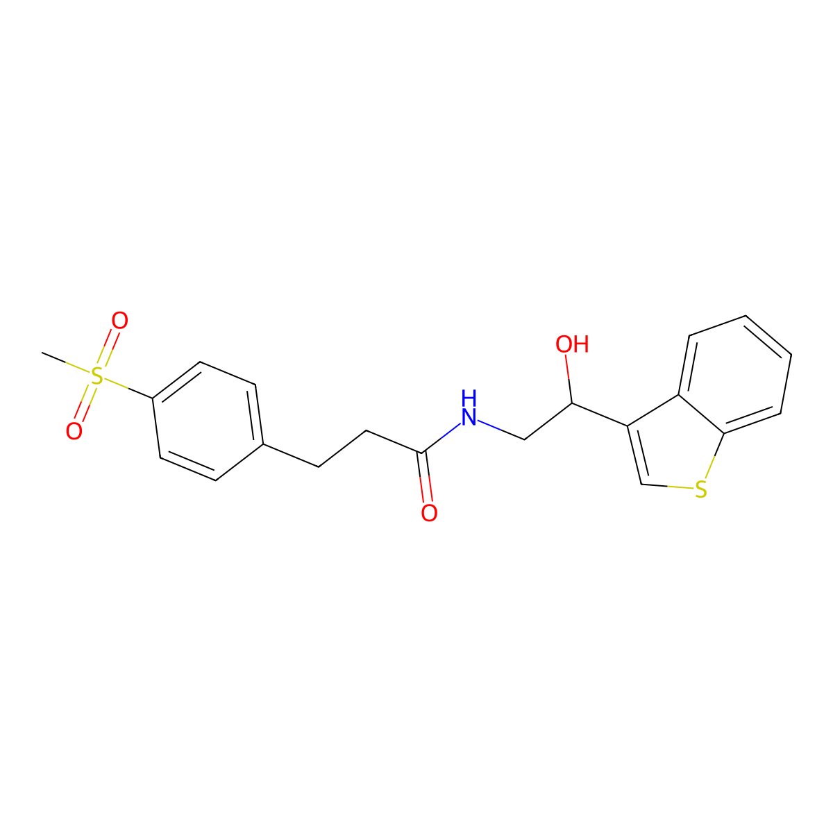 N-[2-(1-benzothiophen-3-yl)-2-hydroxyethyl]-3-(4-methanesulfonylphenyl)propanamide molecular structure, CAS 2330464-99-6