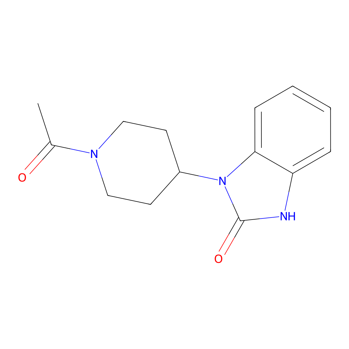 1-(1-Acetyl-piperidin-4-yl)-1,3-dihydro-benzimidazol-2-one molecular structure, CAS 23305-43-3