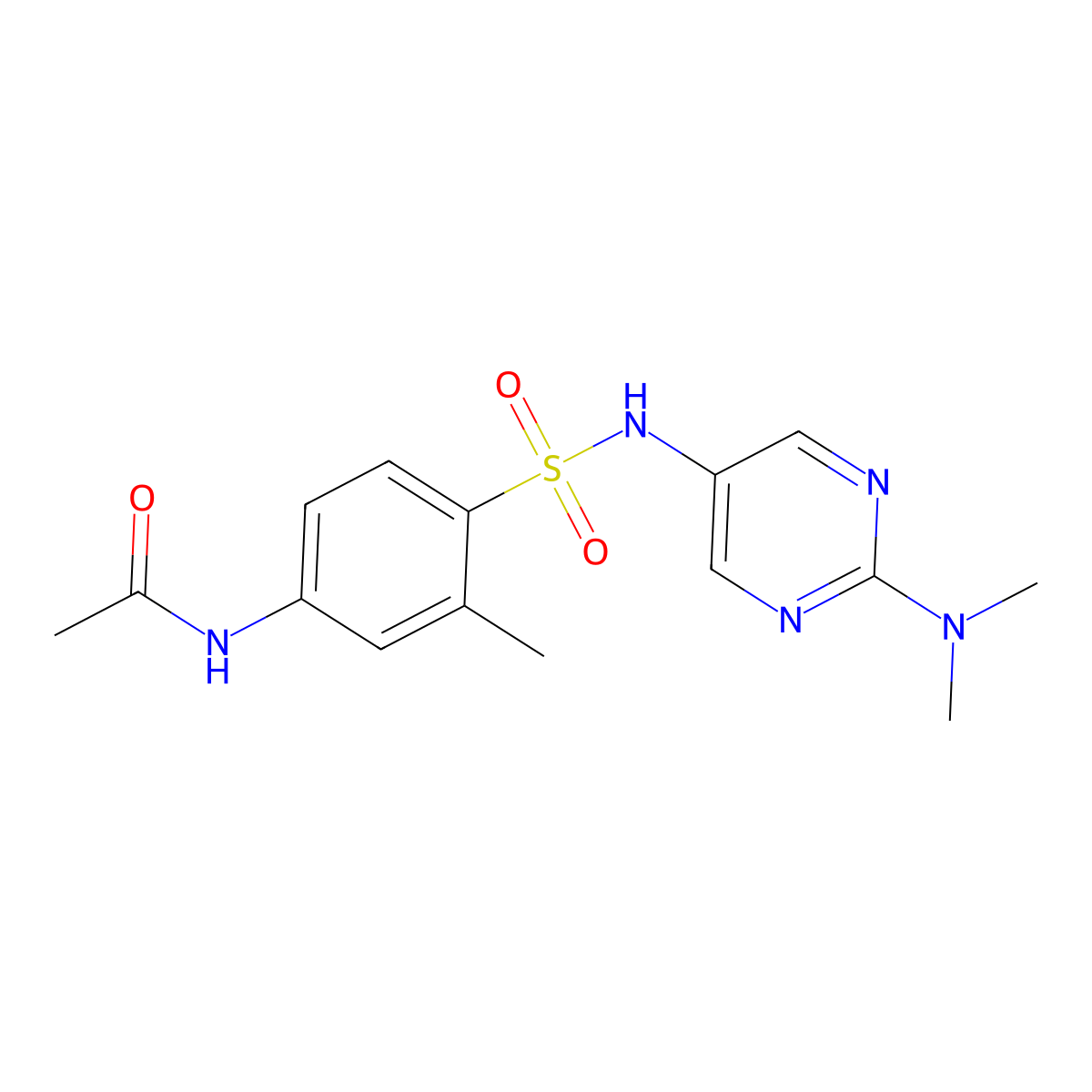 N-(4-{[2-(dimethylamino)pyrimidin-5-yl]sulfamoyl}-3-methylphenyl)acetamide molecular structure, CAS 2330514-37-7