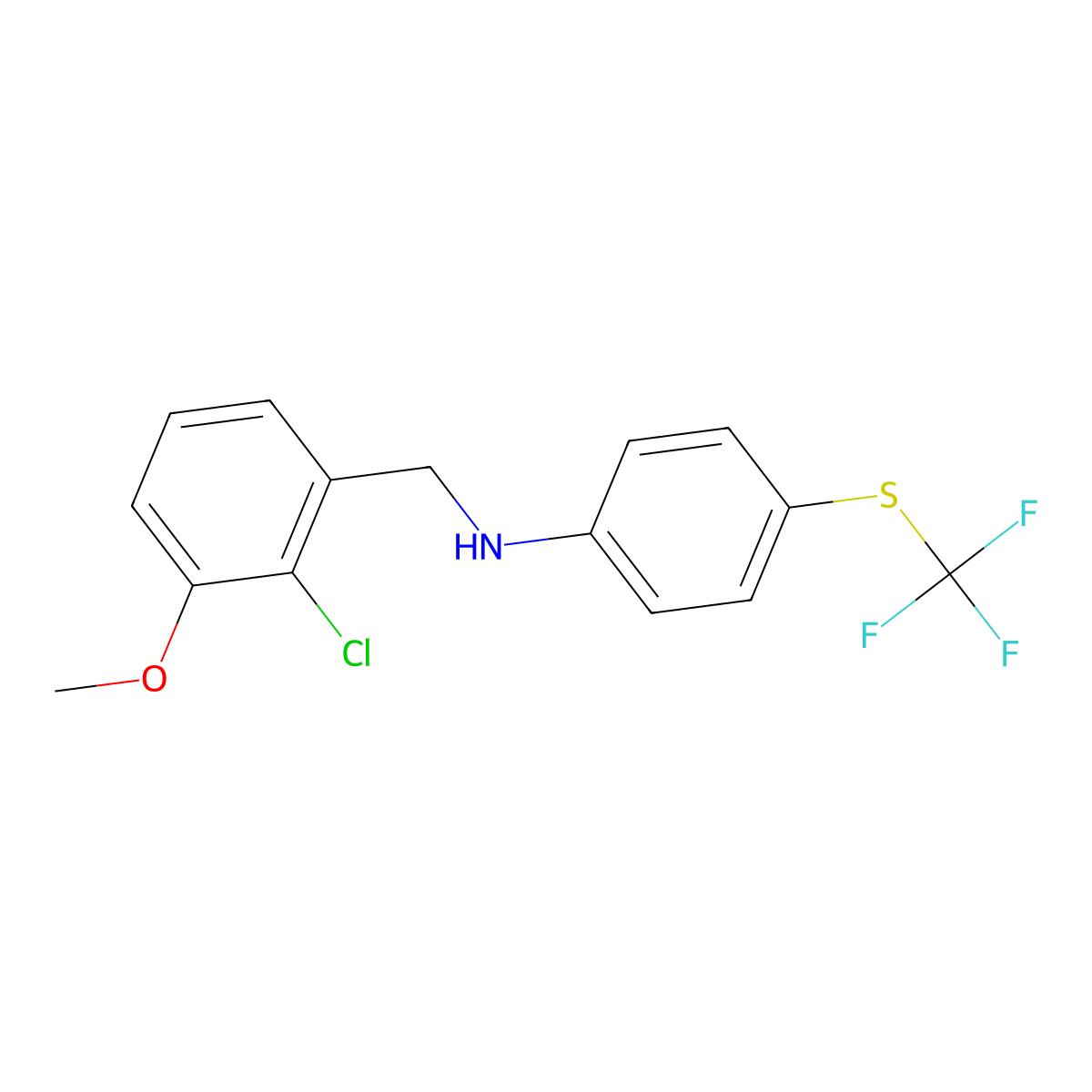N-[(2-chloro-3-methoxyphenyl)methyl]-4-[(trifluoromethyl)sulfanyl]aniline molecular structure, CAS 2330554-75-9