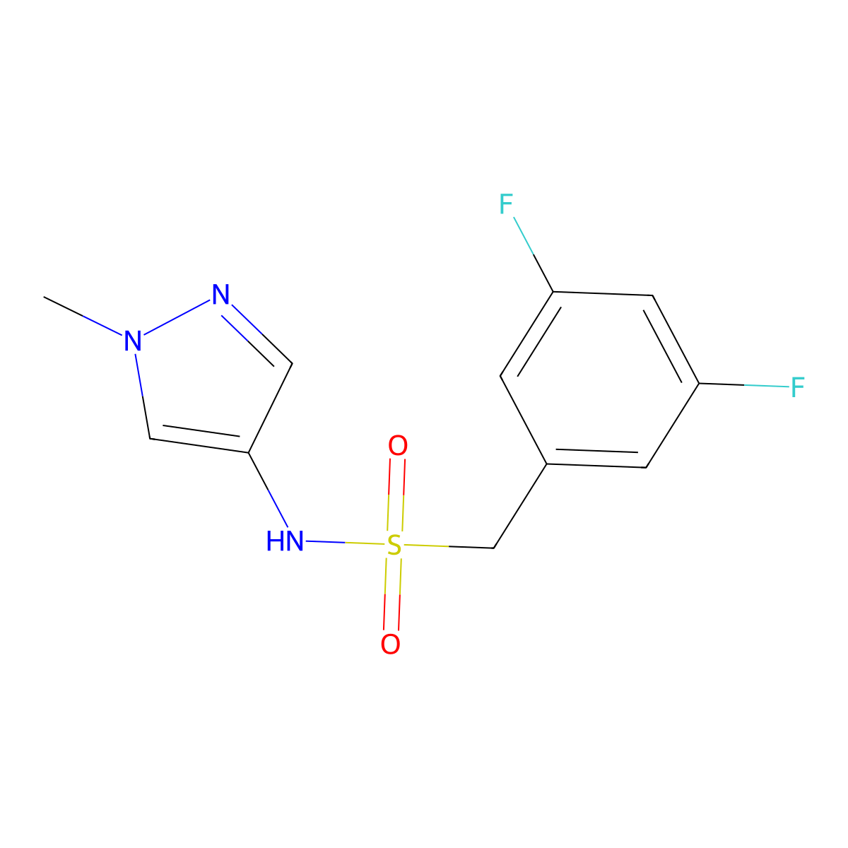 1-(3,5-difluorophenyl)-N-(1-methyl-1H-pyrazol-4-yl)methanesulfonamide molecular structure, CAS 2330573-64-1