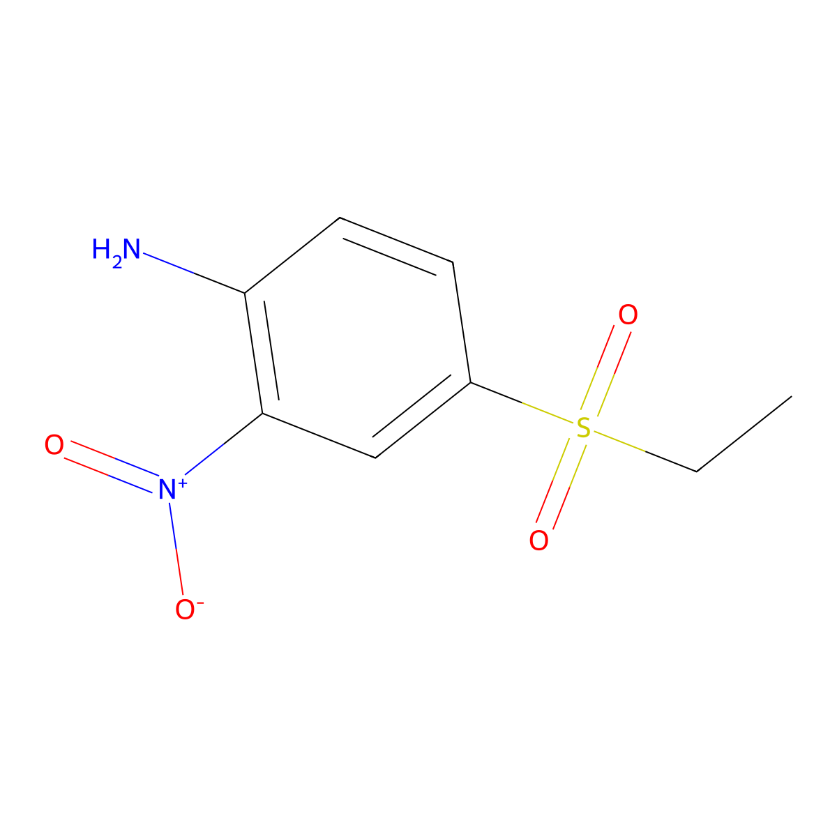 Benzenamine, 4-(ethylsulfonyl)-2-nitro- molecular structure, CAS 23306-60-7