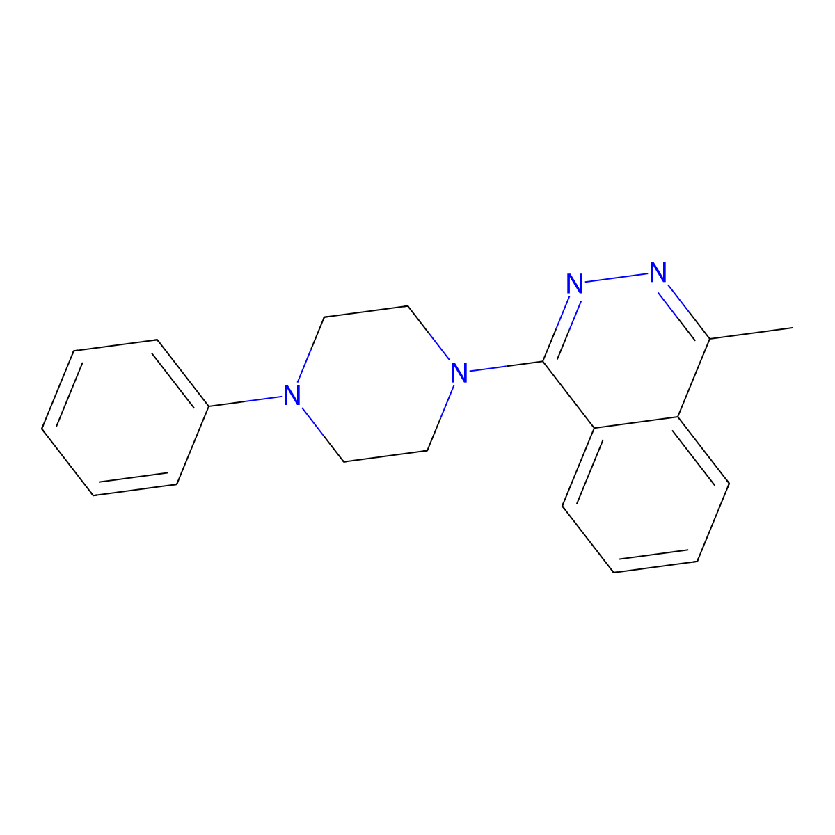 1-Methyl-4-(4-phenylpiperazin-1-yl)phthalazine molecular structure, CAS 2330604-20-9