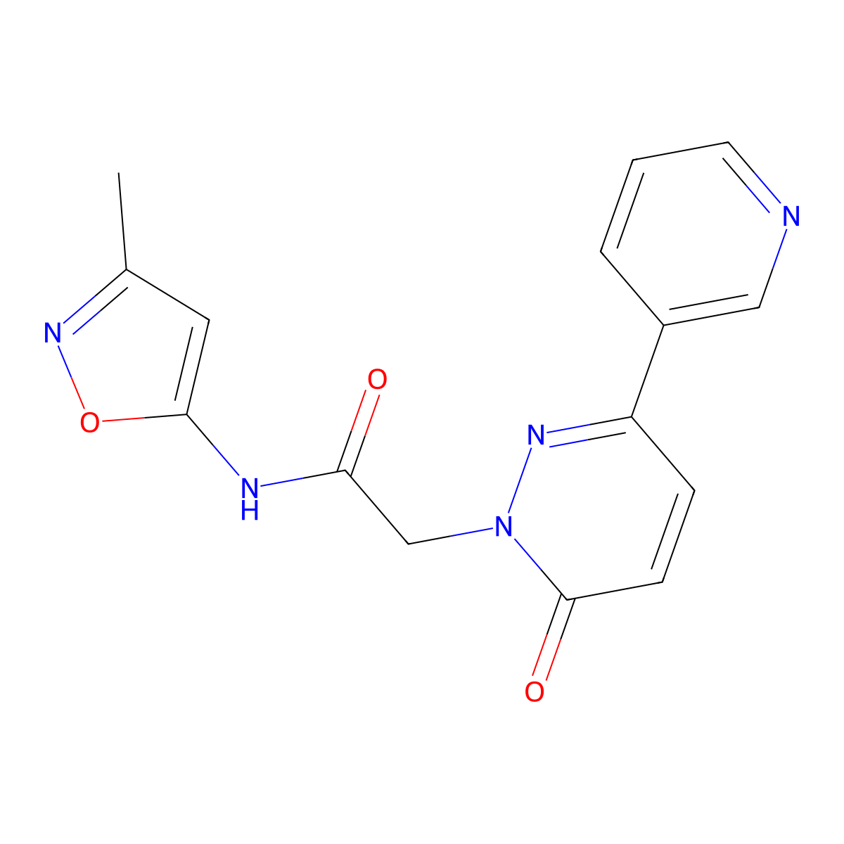 N-(3-methyl-1,2-oxazol-5-yl)-2-[6-oxo-3-(pyridin-3-yl)-1,6-dihydropyridazin-1-yl]acetamide molecular structure, CAS 2330635-19-1