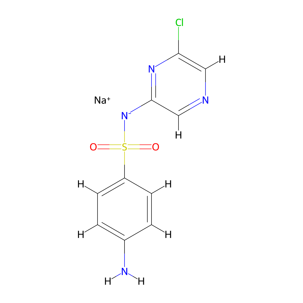Sodium N-(6-chloropyrazinyl)sulphanilamidate molecular structure, CAS 23307-72-4