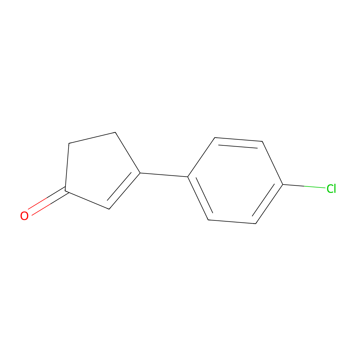 2-Cyclopenten-1-one, 3-(4-chlorophenyl)- molecular structure, CAS 23309-49-1
