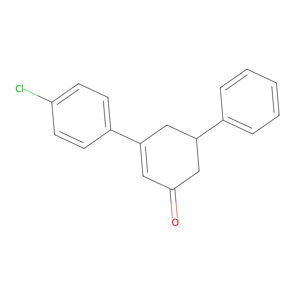 3-(4-Chlorophenyl)-5-phenylcyclohex-2-en-1-one molecular structure, CAS 23309-55-9
