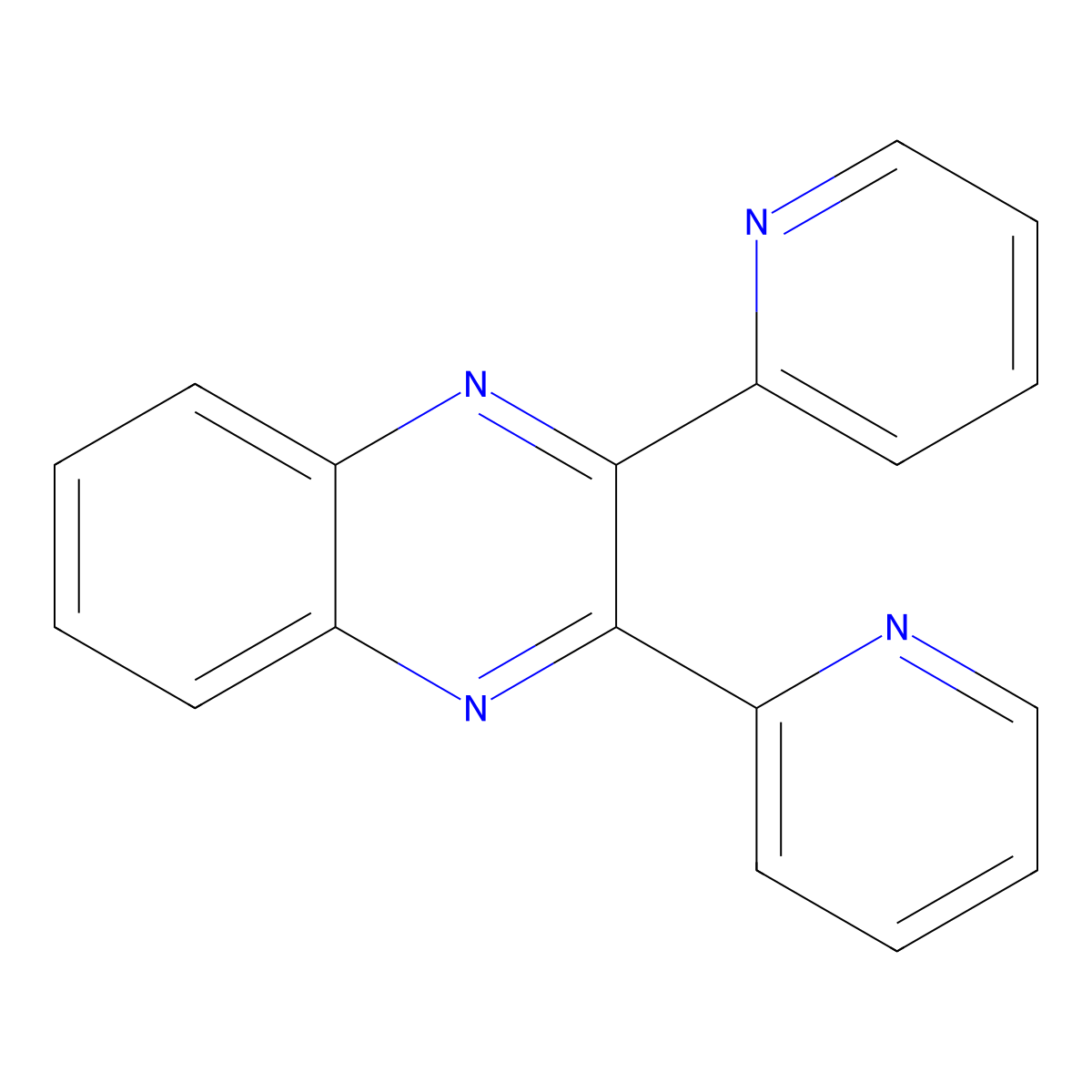 2,3-Bis(2-pyridyl)quinoxaline molecular structure, CAS 23309-74-2