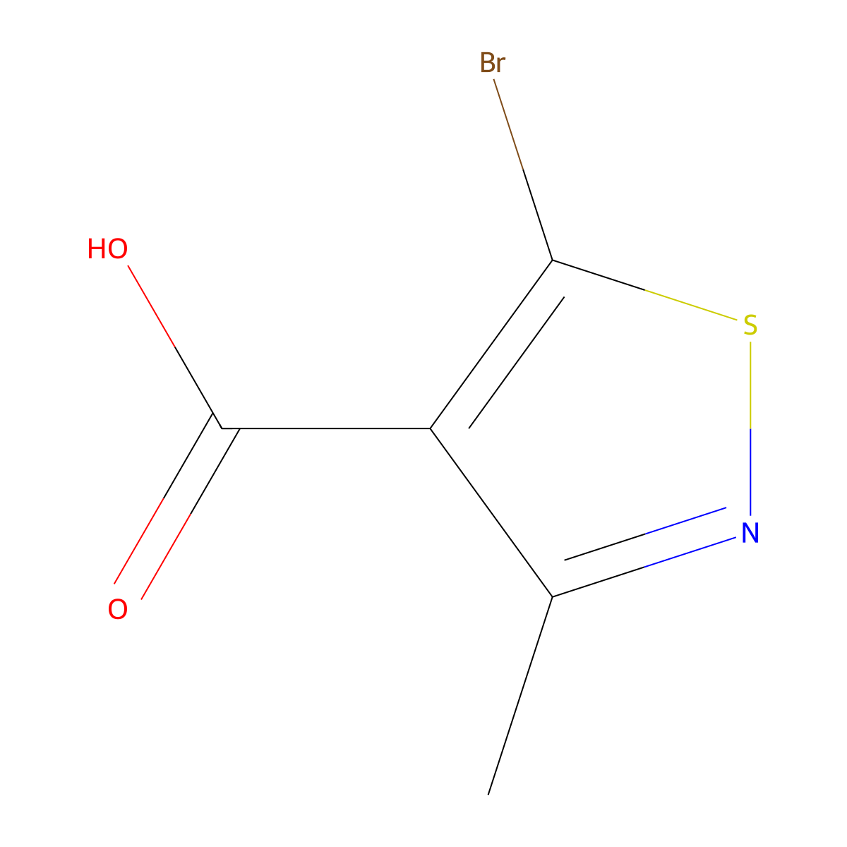 5-Bromo-3-methyl-1,2-thiazole-4-carboxylic acid molecular structure, CAS 23310-81-8