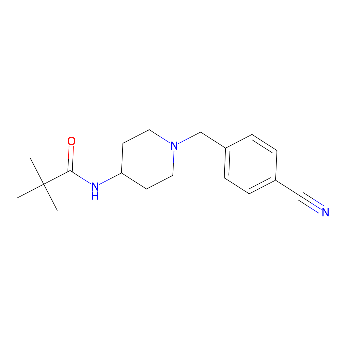 N-{1-[(4-cyanophenyl)methyl]piperidin-4-yl}-2,2-dimethylpropanamide molecular structure, CAS 2331167-52-1