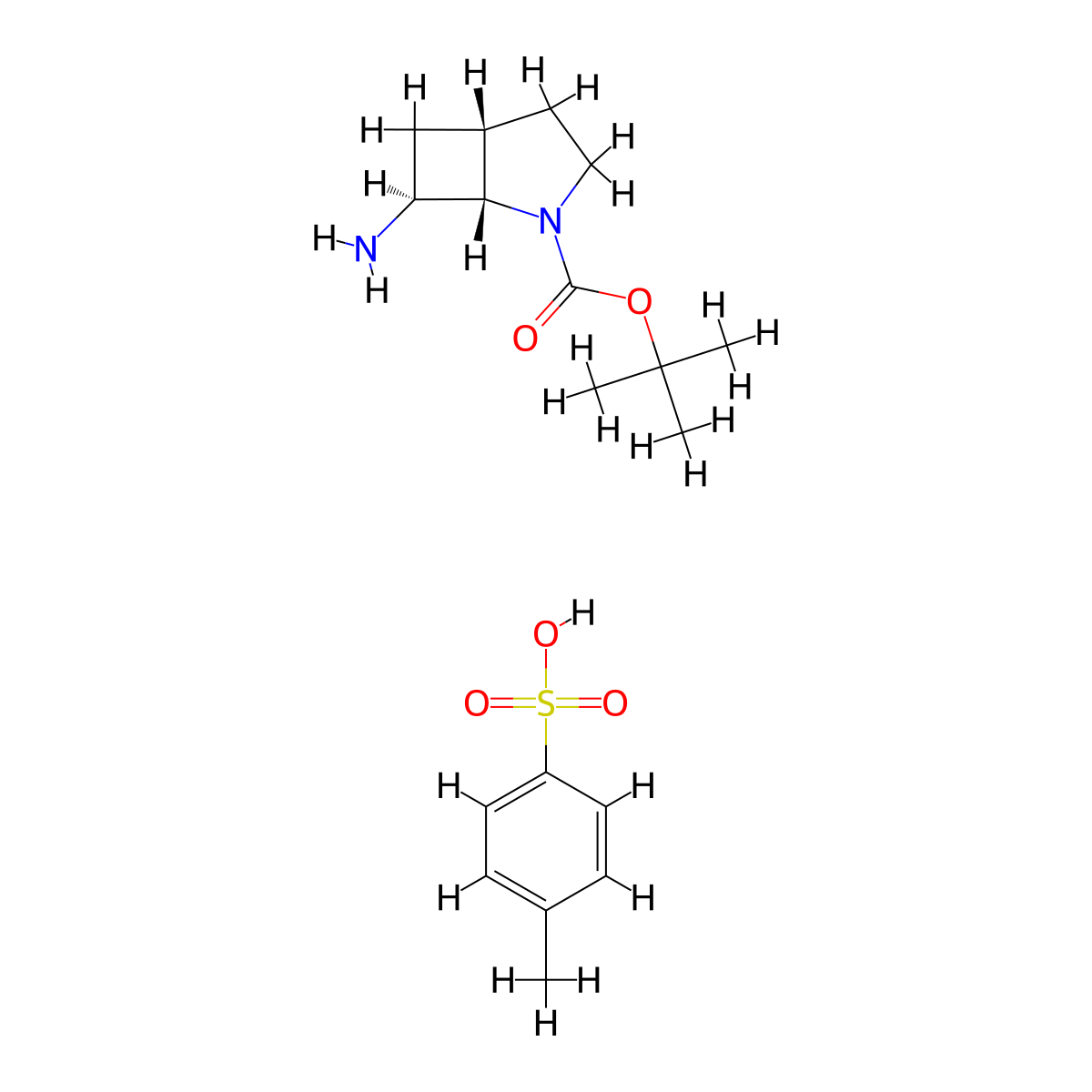 rel-(1S,5S,7S)-2-Boc-7-amino-2-azabicyclo[3.2.0]heptane tosylate molecular structure, CAS 2331211-58-4