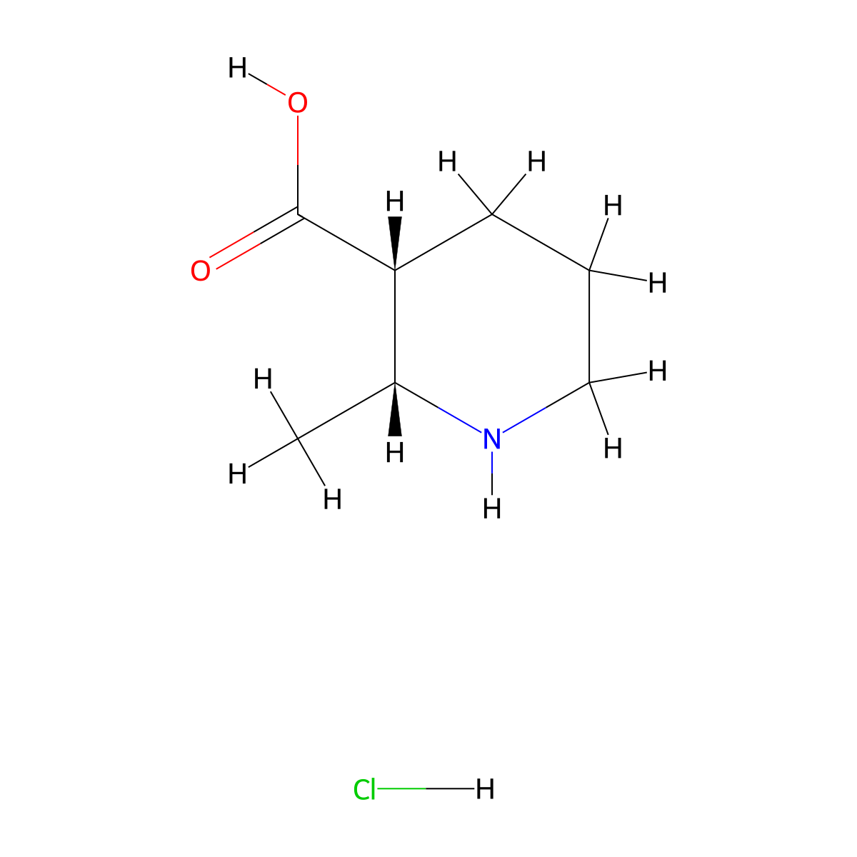 (2R,3R)-2-methylpiperidine-3-carboxylic acid hydrochloride molecular structure, CAS 2331211-78-8