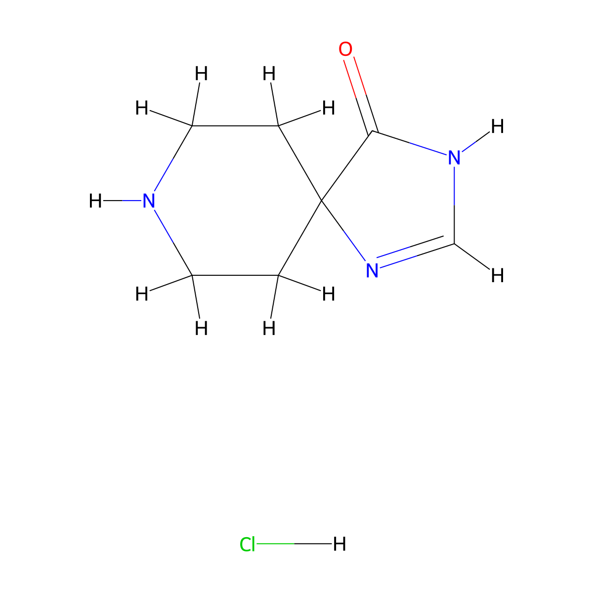 1,3,8-Triaza-spiro[4,5]dec-1-en-4-one hydrochloride molecular structure, CAS 2331259-68-6