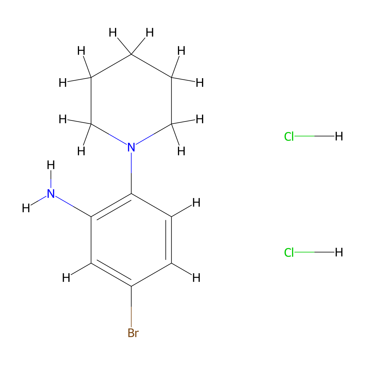 5-Bromo-2-piperidin-1-yl-phenylamine dihydrochloride molecular structure, CAS 2331259-77-7