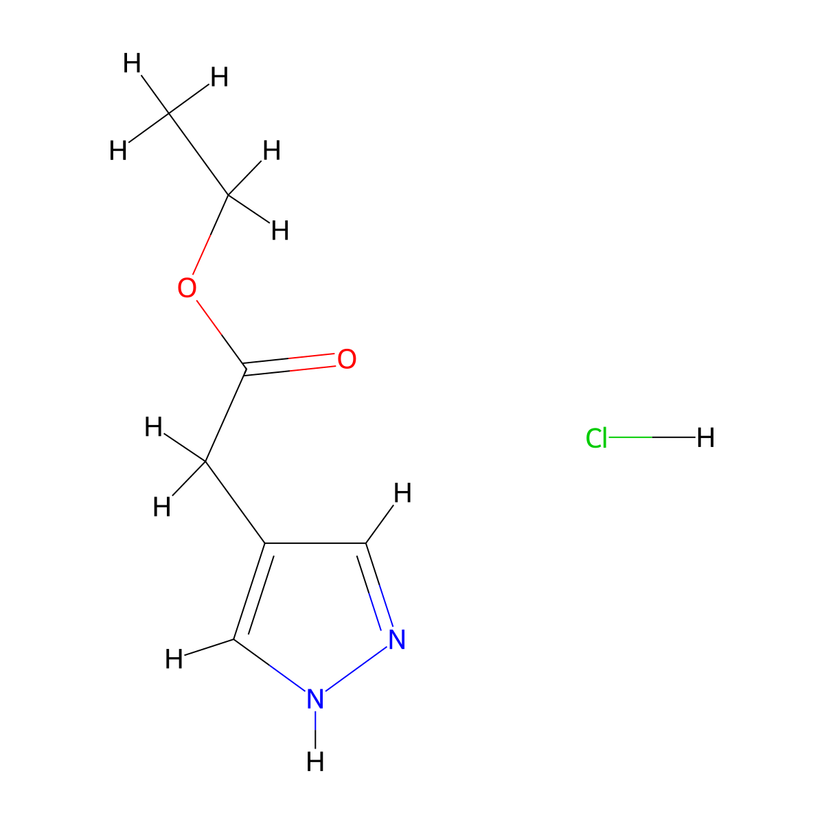 (1H-Pyrazol-4-yl)-acetic acid ethyl ester hydrochloride molecular structure, CAS 2331259-78-8