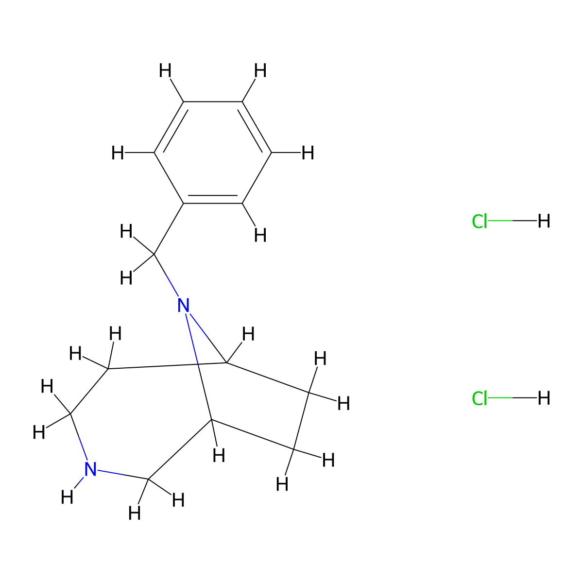 9-Benzyl-3,9-diaza-bicyclo[4.2.1]nonane dihydrochloride molecular structure, CAS 2331260-12-7