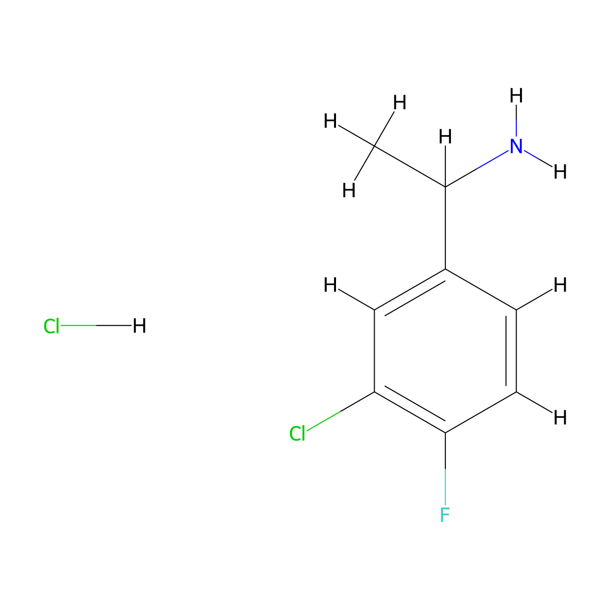 1-(3-Chloro-4-fluorophenyl)ethan-1-amine hydrochloride molecular structure, CAS 2331260-31-0