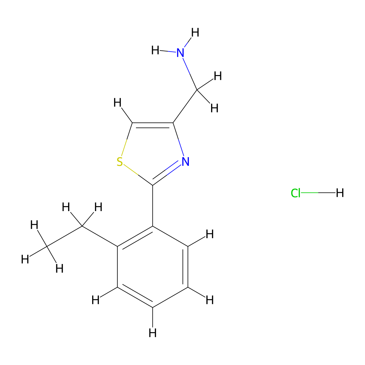 C-[2-(2-Ethyl-phenyl)-thiazol-4-yl]-methylamine hydrochloride molecular structure, CAS 2331260-33-2