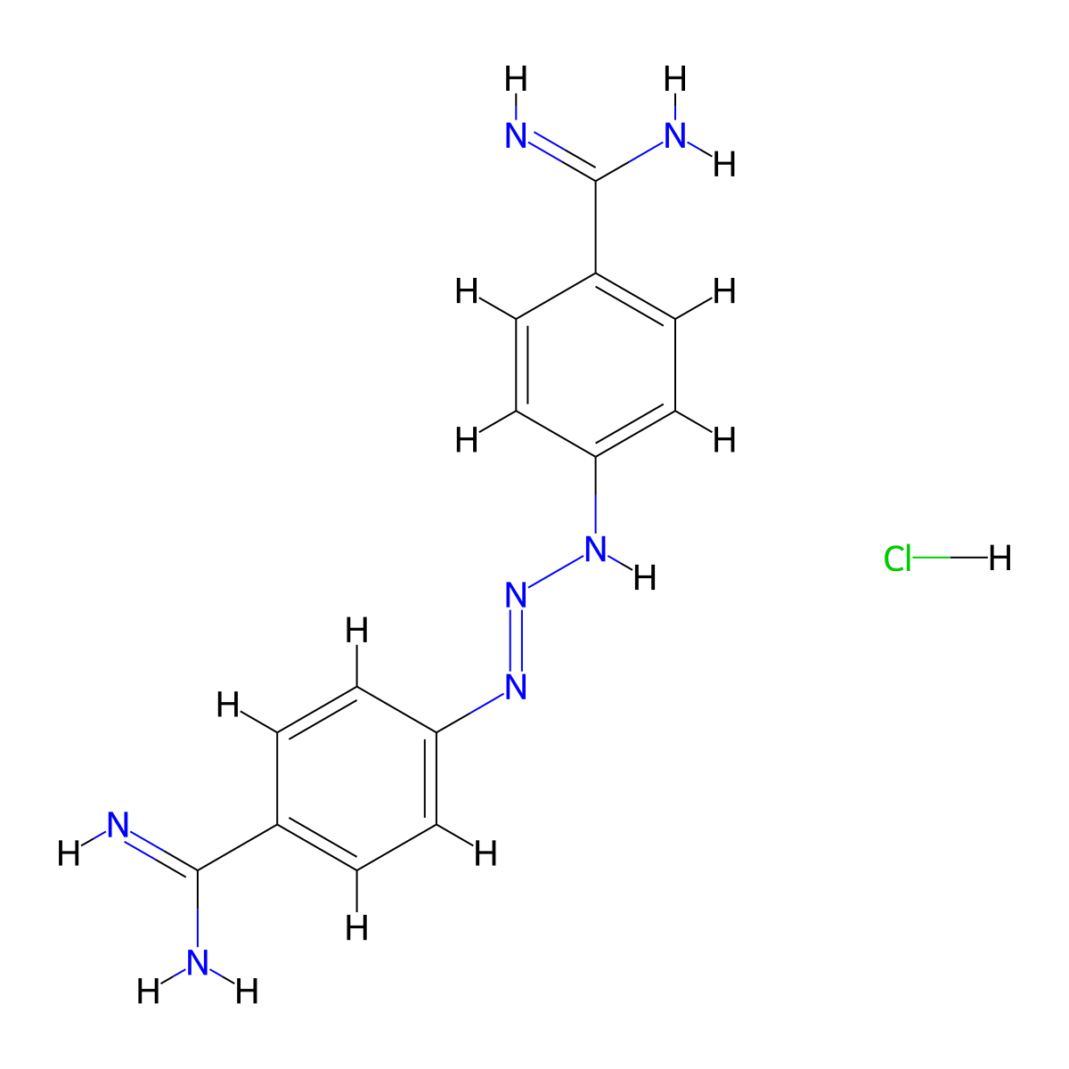 4,4'-(Triaz-1-ene-1,3-diyl)dibenzimidamide hydrochloride molecular structure, CAS 2331268-15-4