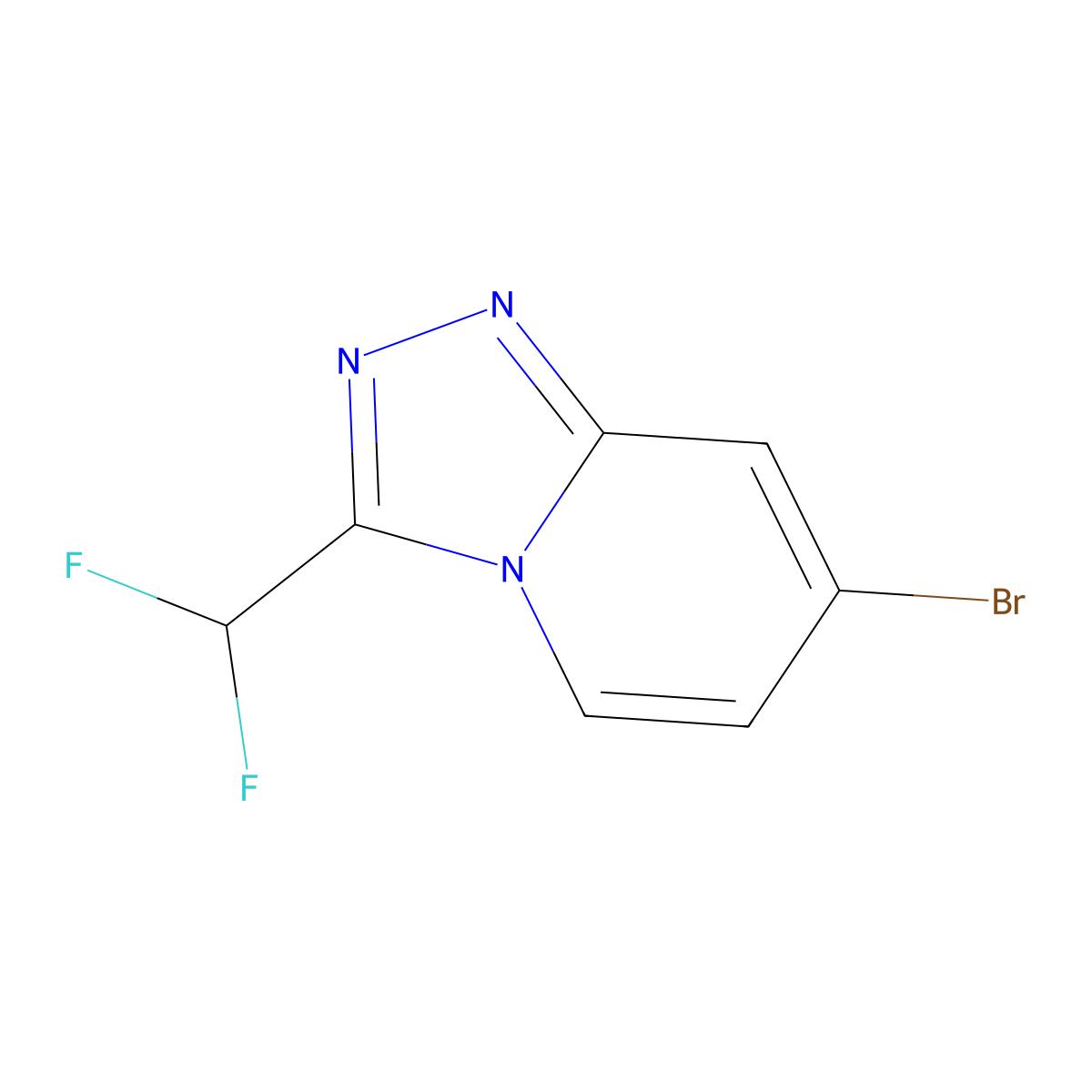 7-Bromo-3-(difluoromethyl)-[1,2,4]triazolo[4,3-A]pyridine molecular structure, CAS 2331325-26-7