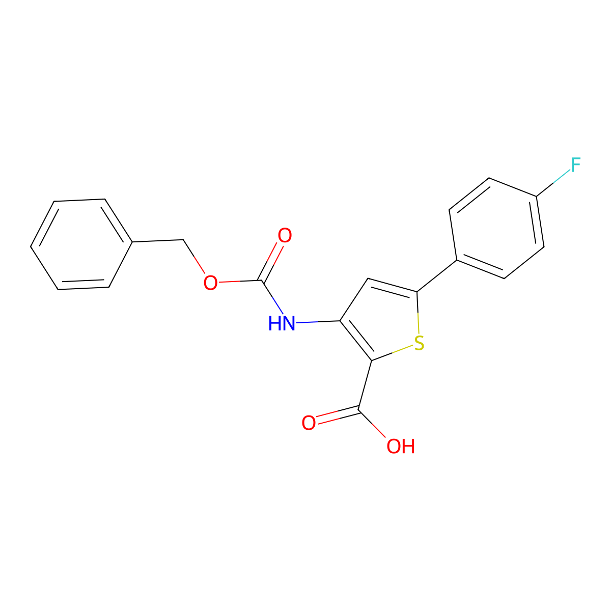 3-{[(Benzyloxy)carbonyl]amino}-5-(4-fluorophenyl)thiophene-2-carboxylic acid molecular structure, CAS 2331400-92-9