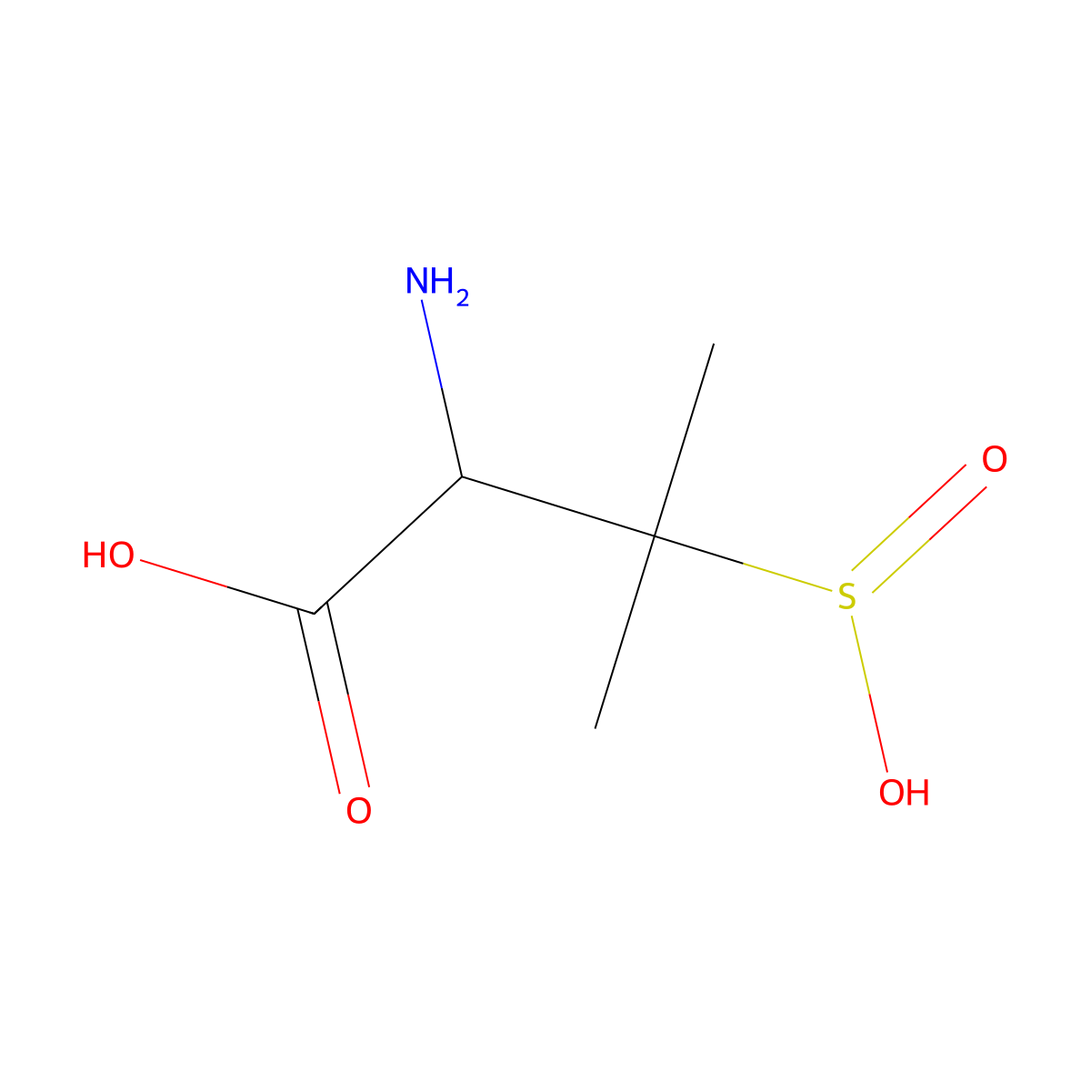 2-Amino-3-methyl-3-sulfinobutanoic acid, (2S)- molecular structure, CAS 23315-18-6