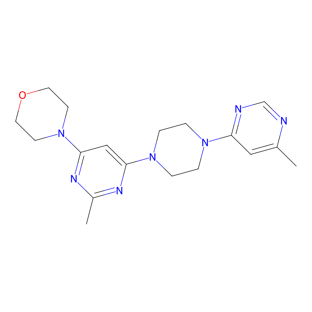 4-{2-Methyl-6-[4-(6-methylpyrimidin-4-yl)piperazin-1-yl]pyrimidin-4-yl}morpholine molecular structure, CAS 2331992-58-4