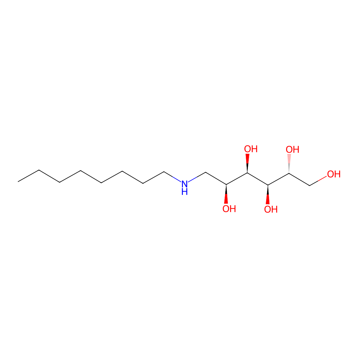 1-Deoxy-1-(octylamino)-D-glucitol molecular structure, CAS 23323-37-7