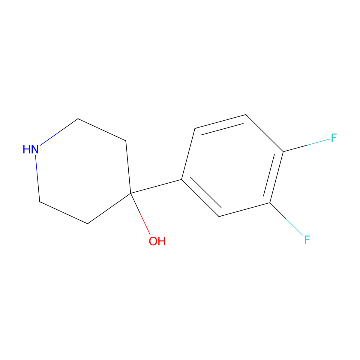 4-(3,4-Difluorophenyl)-4-piperidinol molecular structure, CAS 233261-74-0