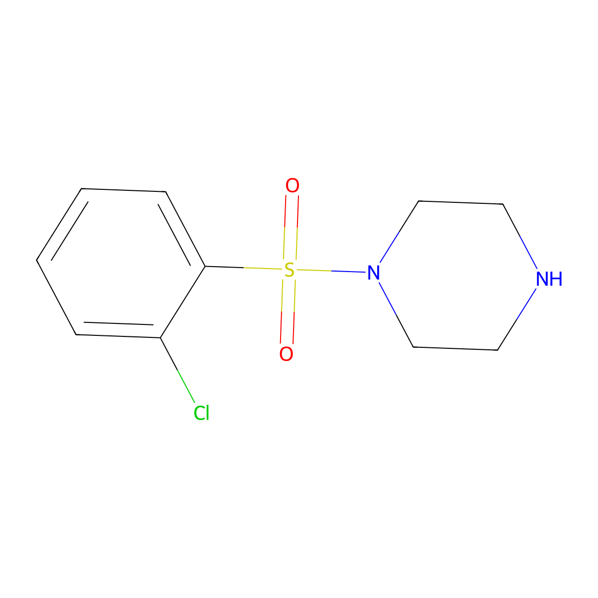1-((2-Chlorophenyl)sulfonyl)piperazine molecular structure, CAS 233261-84-2