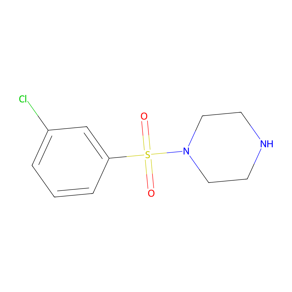 1-[(3-Chlorophenyl)sulfonyl]piperazine molecular structure, CAS 233261-85-3