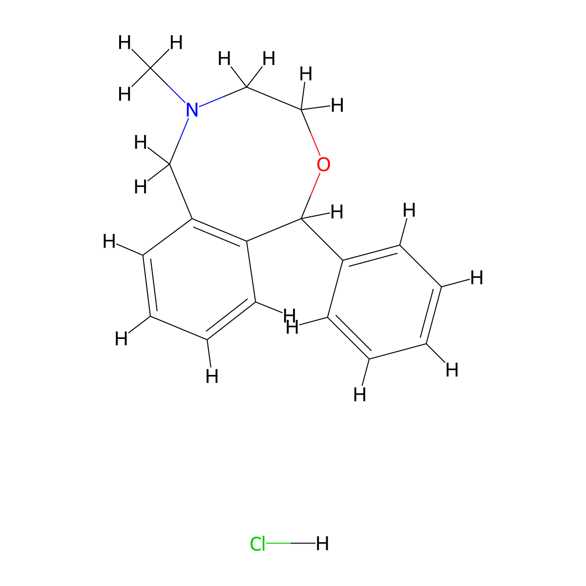 Nefopam Hydrochloride molecular structure, CAS 23327-57-3