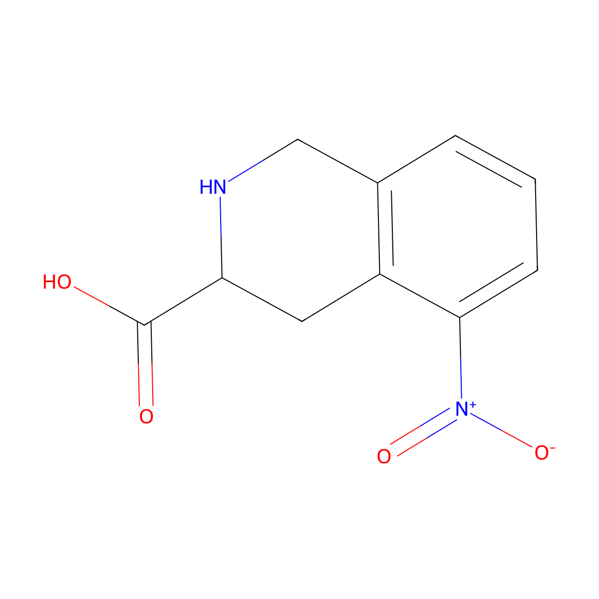5-nitro-1,2,3,4-tetrahydroisoquinoline-3-carboxylic Acid molecular structure, CAS 233272-35-0