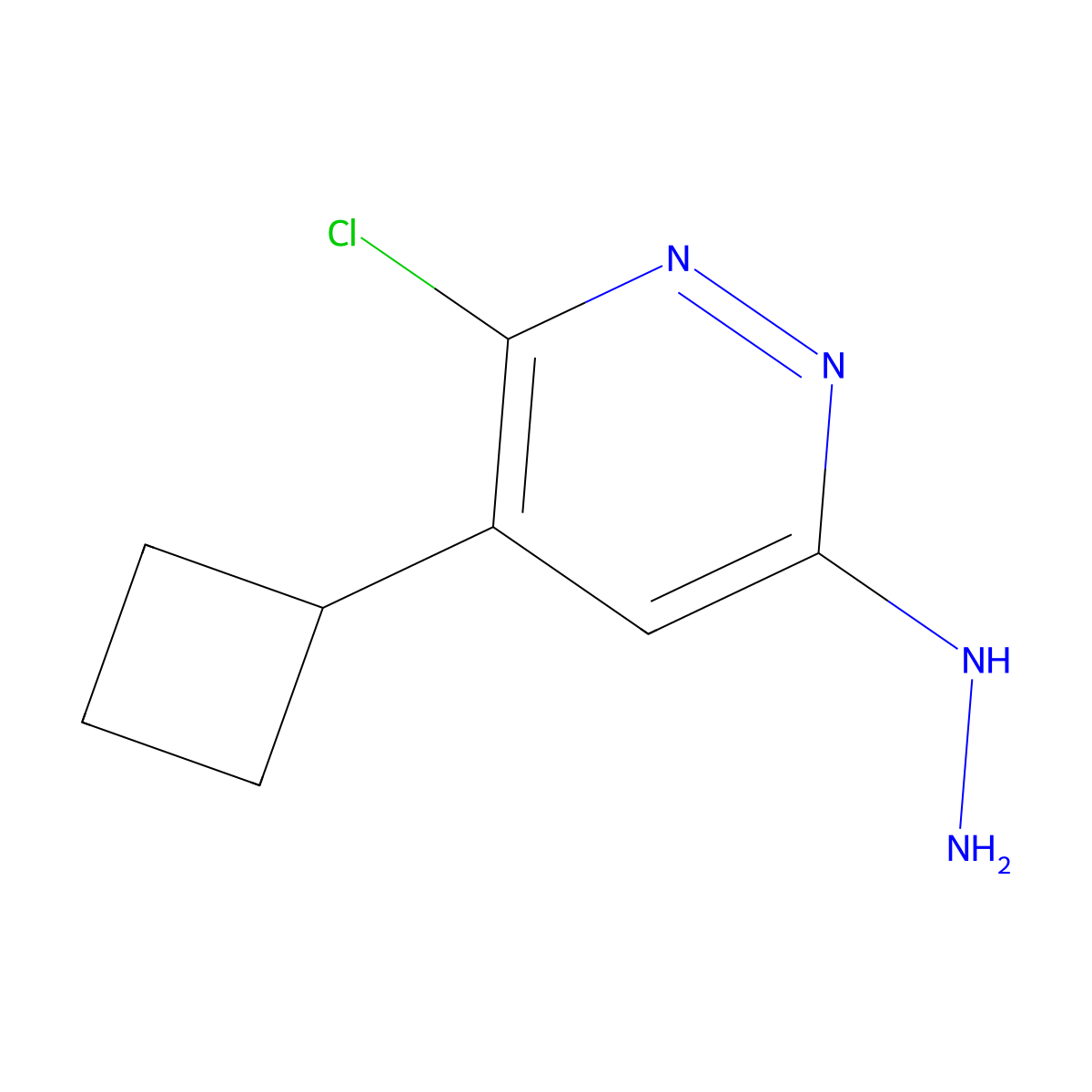3-chloro-4-cyclobutyl-6-hydrazinylPyridazine molecular structure, CAS 233276-12-5