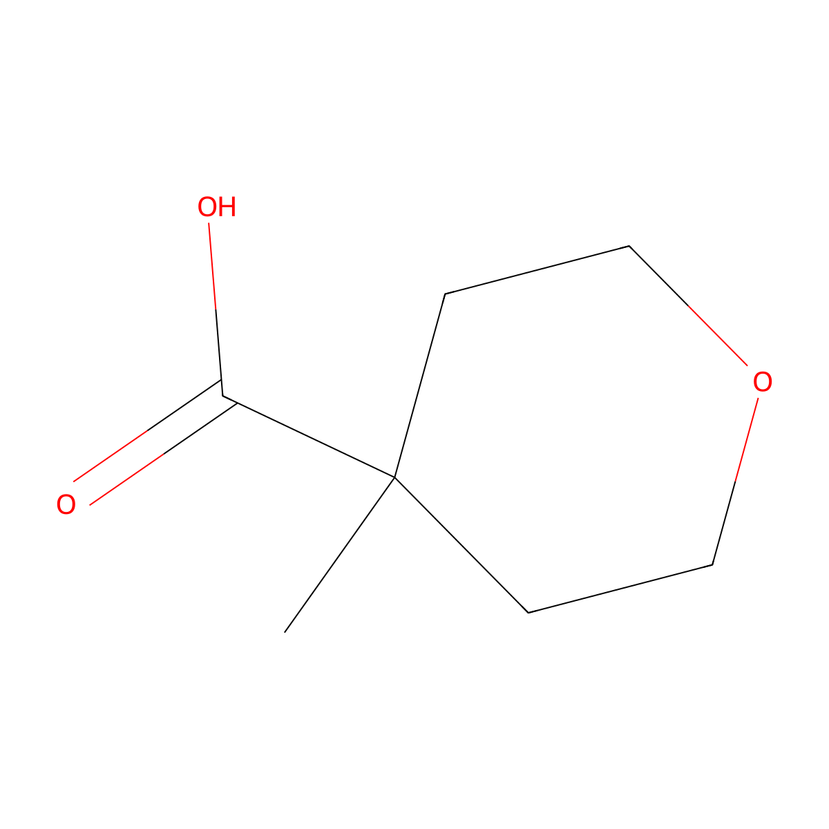 4-Methyloxane-4-carboxylic acid molecular structure, CAS 233276-38-5