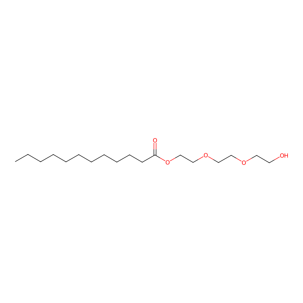 2-(2-(2-Hydroxyethoxy)ethoxy)ethyl laurate molecular structure, CAS 23328-60-1