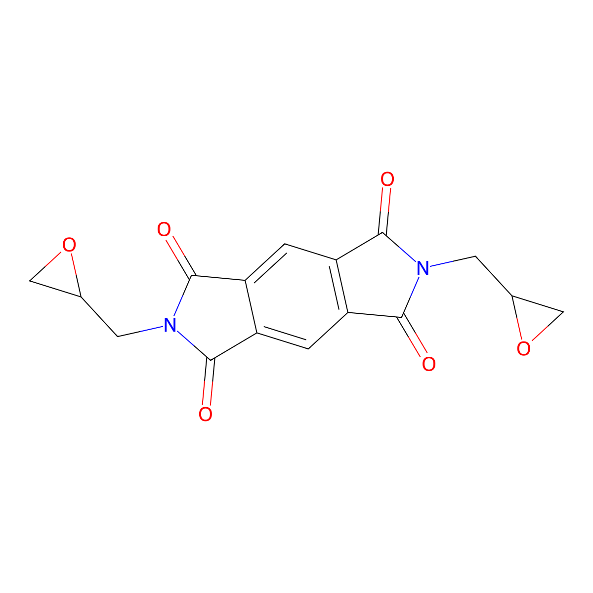 2,6-Di(oxiran-2-ylmethyl)-1,2,3,5,6,7-hexahydropyrrolo[3,4-f]isoindole-1,3,5,7-tetraone molecular structure, CAS 23328-66-7