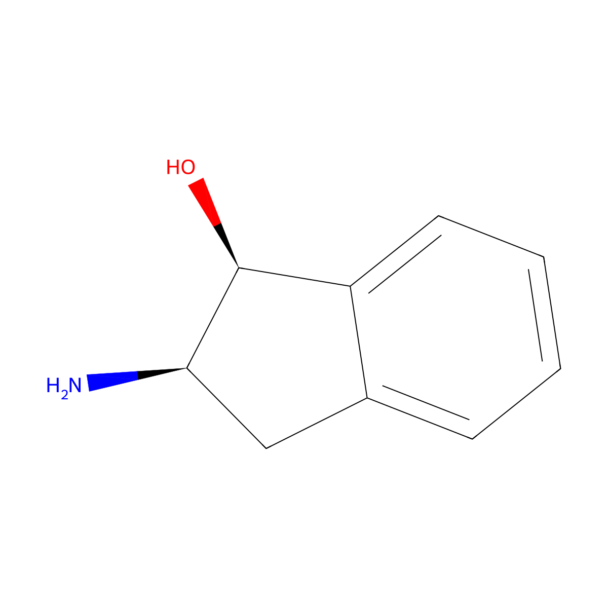 rac-(1R,2S)-2-amino-2,3-dihydro-1H-inden-1-ol molecular structure, CAS 23337-80-6