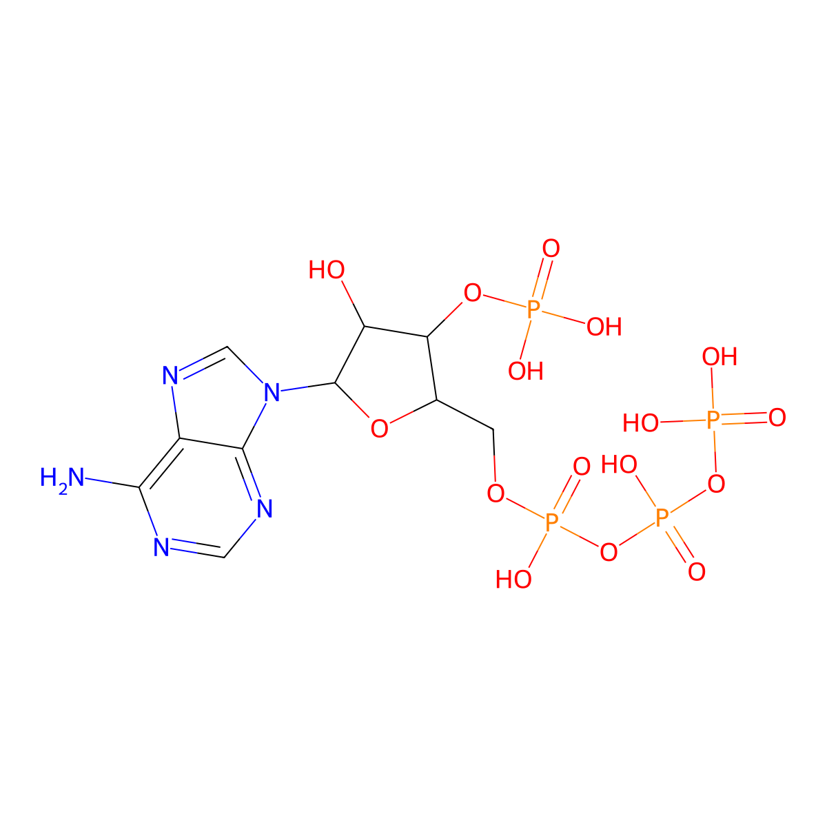 Adenosine triphosphate monophosphate molecular structure, CAS 23339-44-8