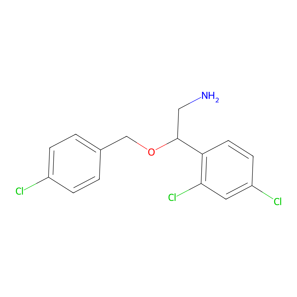 2-((4-Chlorobenzyl)oxy)-2-(2,4-dichlorophenyl)ethanamine molecular structure, CAS 2334059-11-7