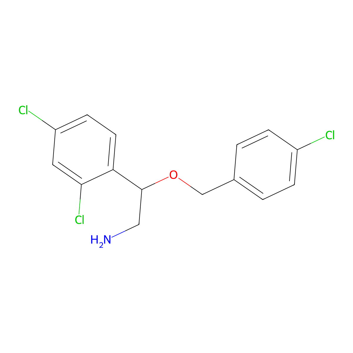 2-((4-Chlorobenzyl)oxy)-2-(2,4-dichlorophenyl)ethanamine molecular structure, CAS 2334059-11-7