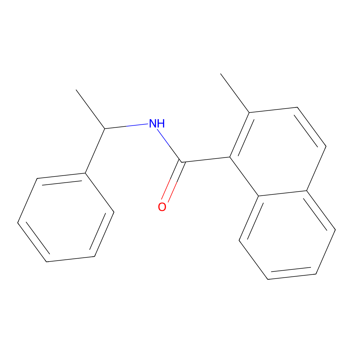 2-Methyl-N-(1-phenylethyl)-1-naphthalenecarboxamide molecular structure, CAS 2334197-62-3