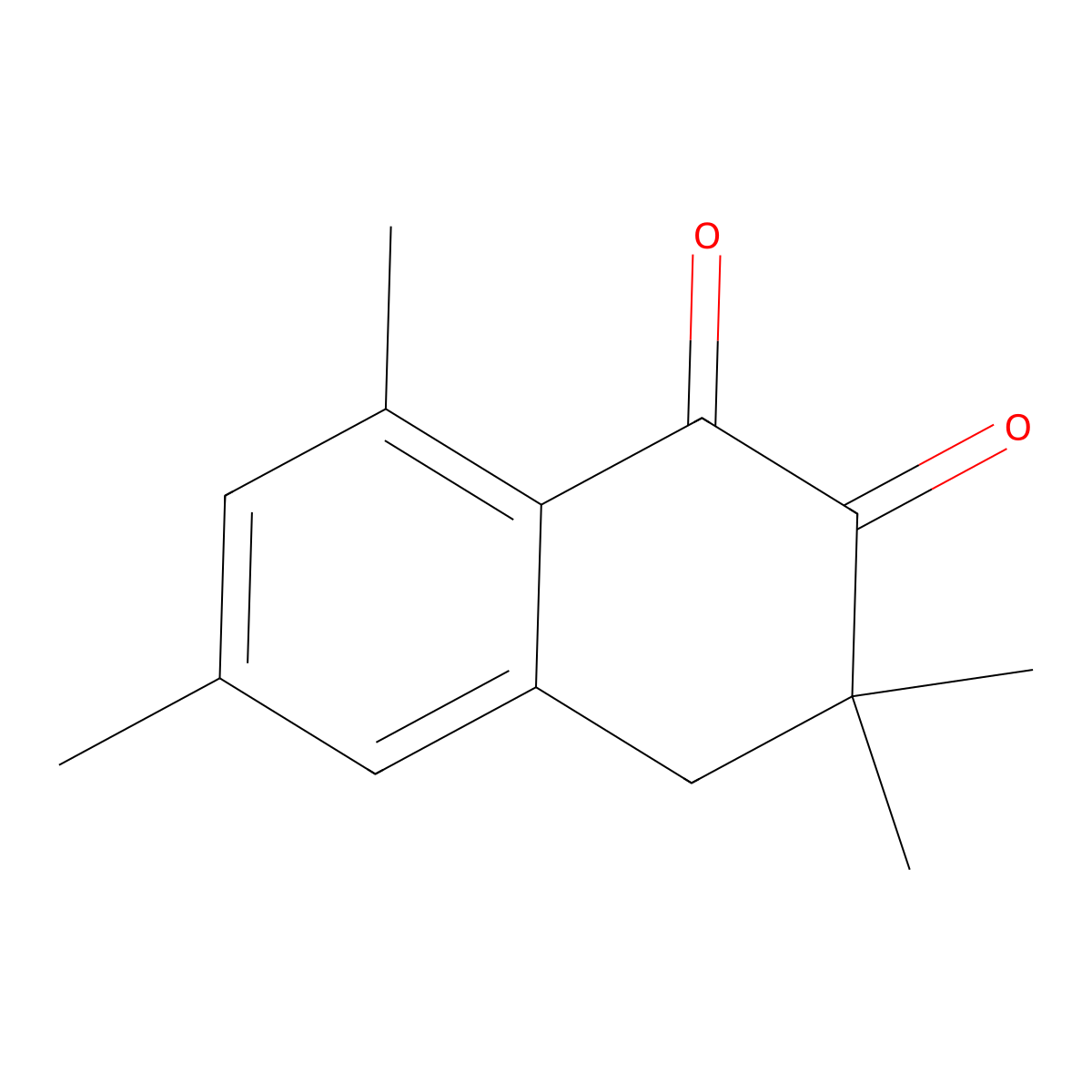3,3,6,8-tetramethyl-4H-naphthalene-1,2-dione molecular structure, CAS 23342-28-1