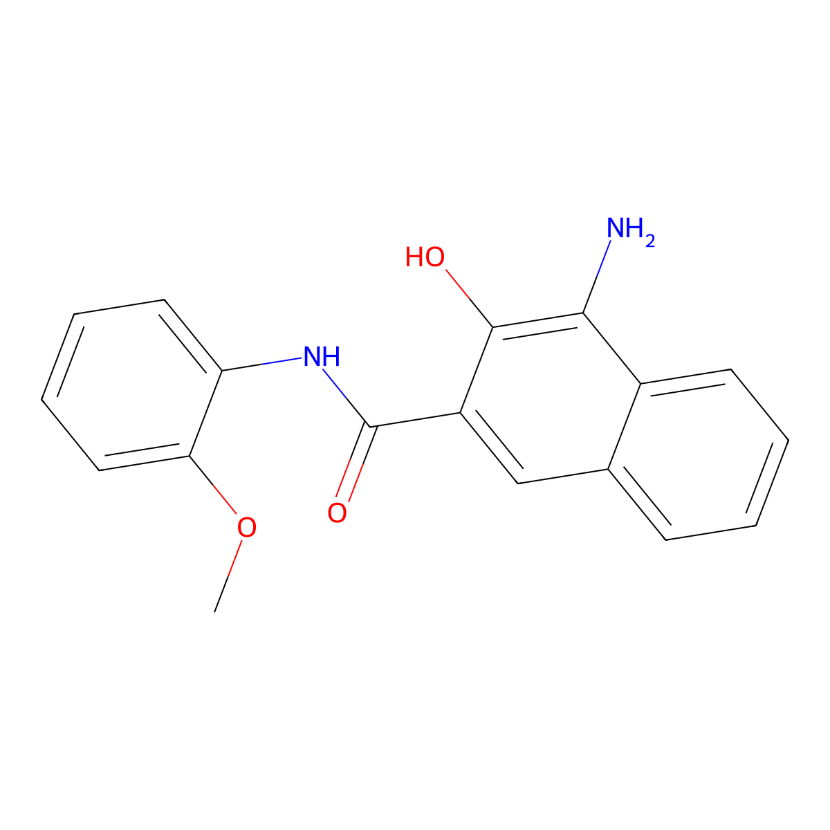 4-amino-3-hydroxy-N-(2-methoxyphenyl)-2-naphthamide molecular structure, CAS 23342-49-6