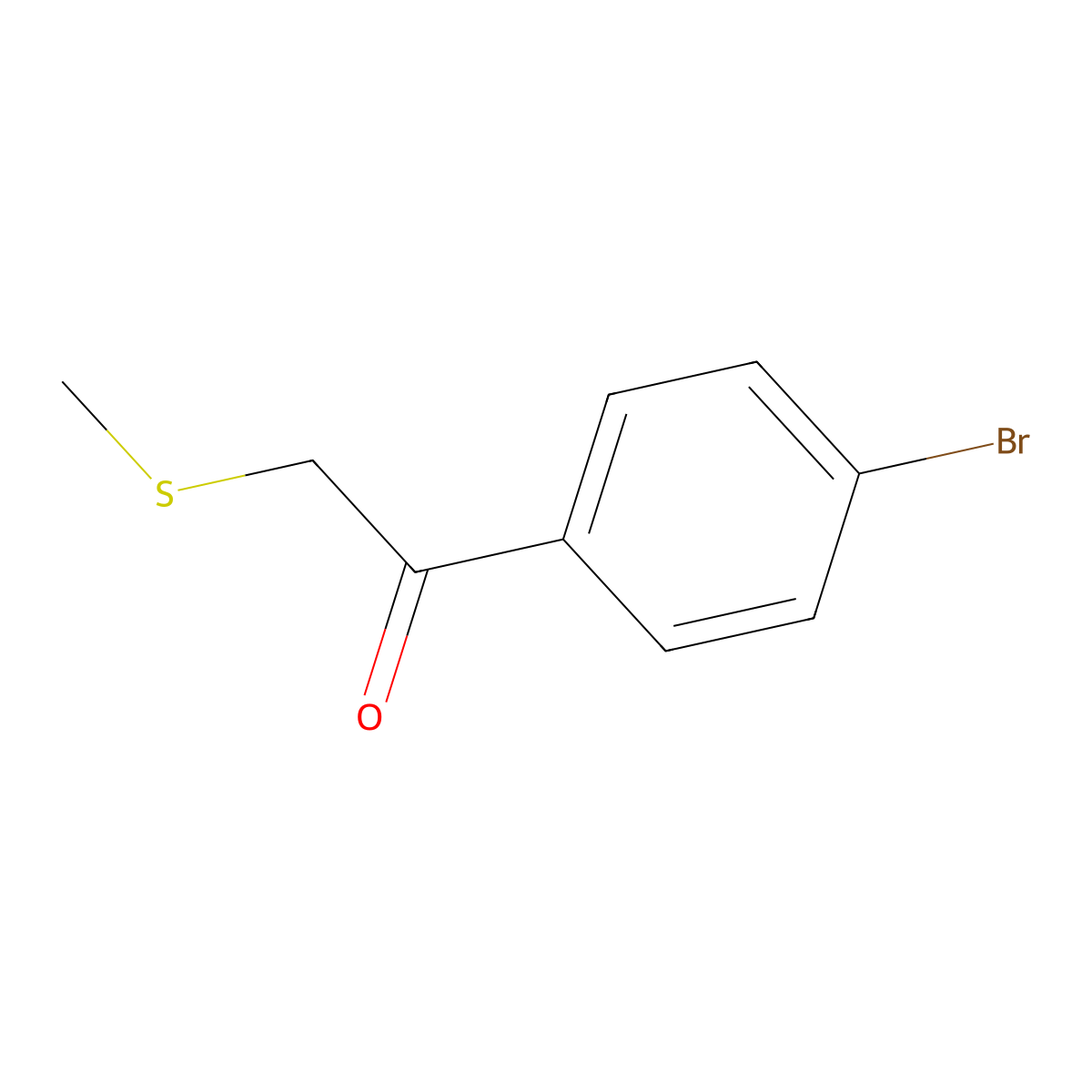 1-(4-Bromophenyl)-2-(methylsulfanyl)ethan-1-one molecular structure, CAS 23343-31-9