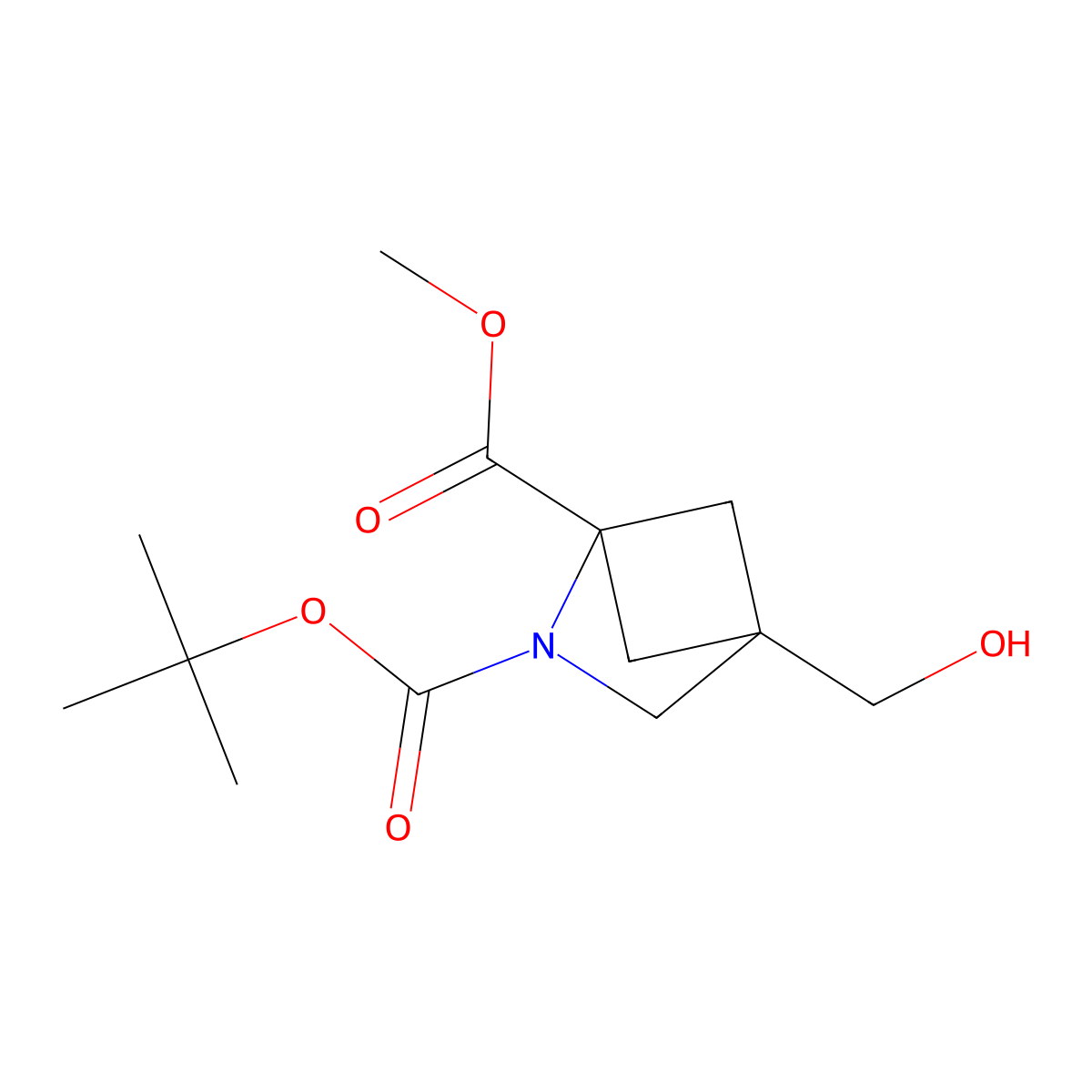 O2-tert-Butyl O1-methyl 4-(hydroxymethyl)-2-aZabicyclo[2.1.1]hexane-1,2-dicarboxylate molecular structure, CAS 2334476-69-4